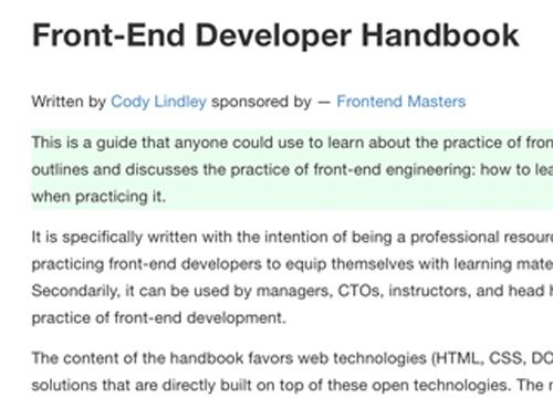 Front-End Developer Handbook • Uwebdesign