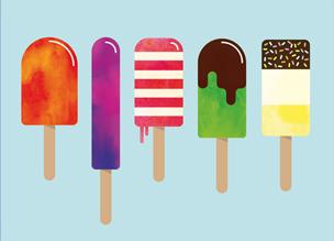 Векторное мороженое на палочке в Adobe Illustrator